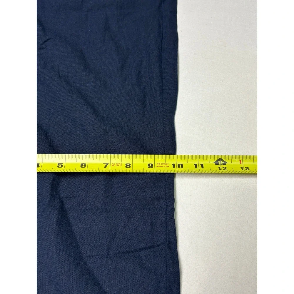 Banana Republic Relaxed Tapered Fit Pants Mens 36x27 Hemmed Navy Linen Blend